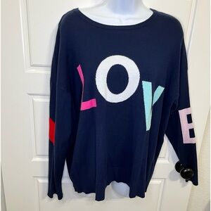EUC Crown & Ivy Love Navy Blue Long Sleeve 2XL